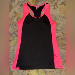 Vibrant Pink and Black Racerback Tank Top